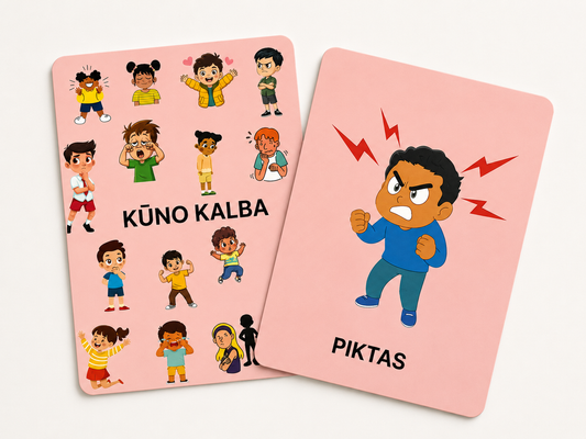 Jausmų nuotykiai | Edukacinių kortelių rinkinys (75 kortelės)